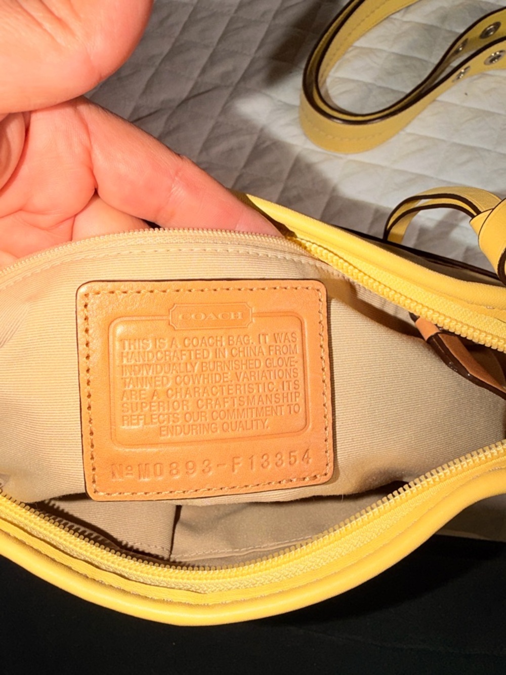 Coach Yellow Leather Shoulder Bag - Picture 3 of 13